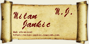 Milan Jankić vizit kartica